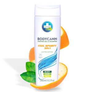 BODYCANN FEEL SPORTY 3 em 1 · Gel e shampoo de cânhamo natural e vegano -Ed. limitado-