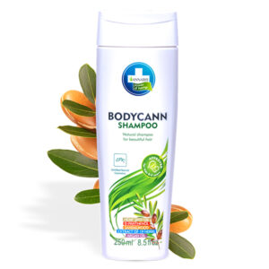 Bodycann champô natural para o cuidado diário dos cabelos e do couro cabeludo.